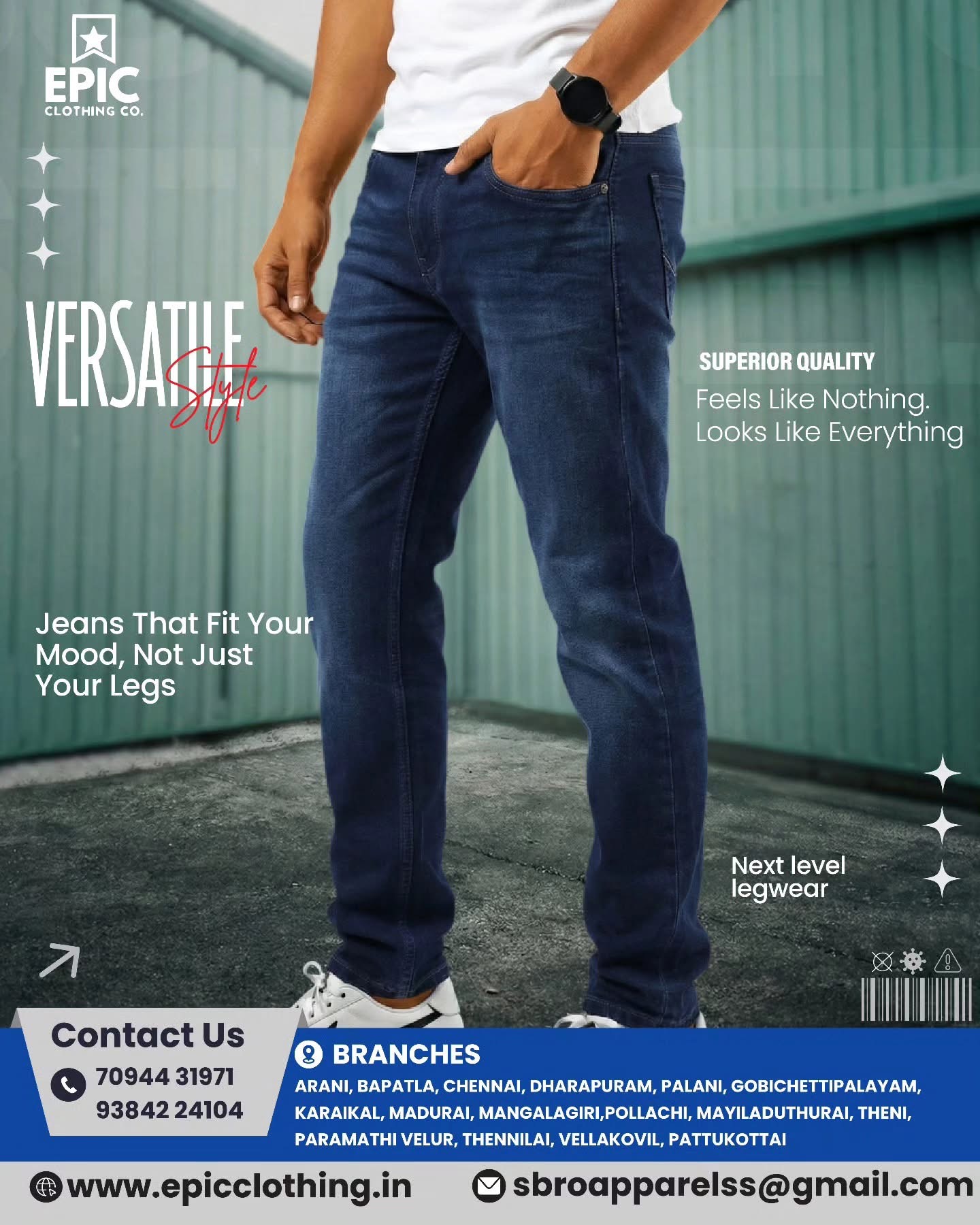 Dark blue jeans from Epic Clothing